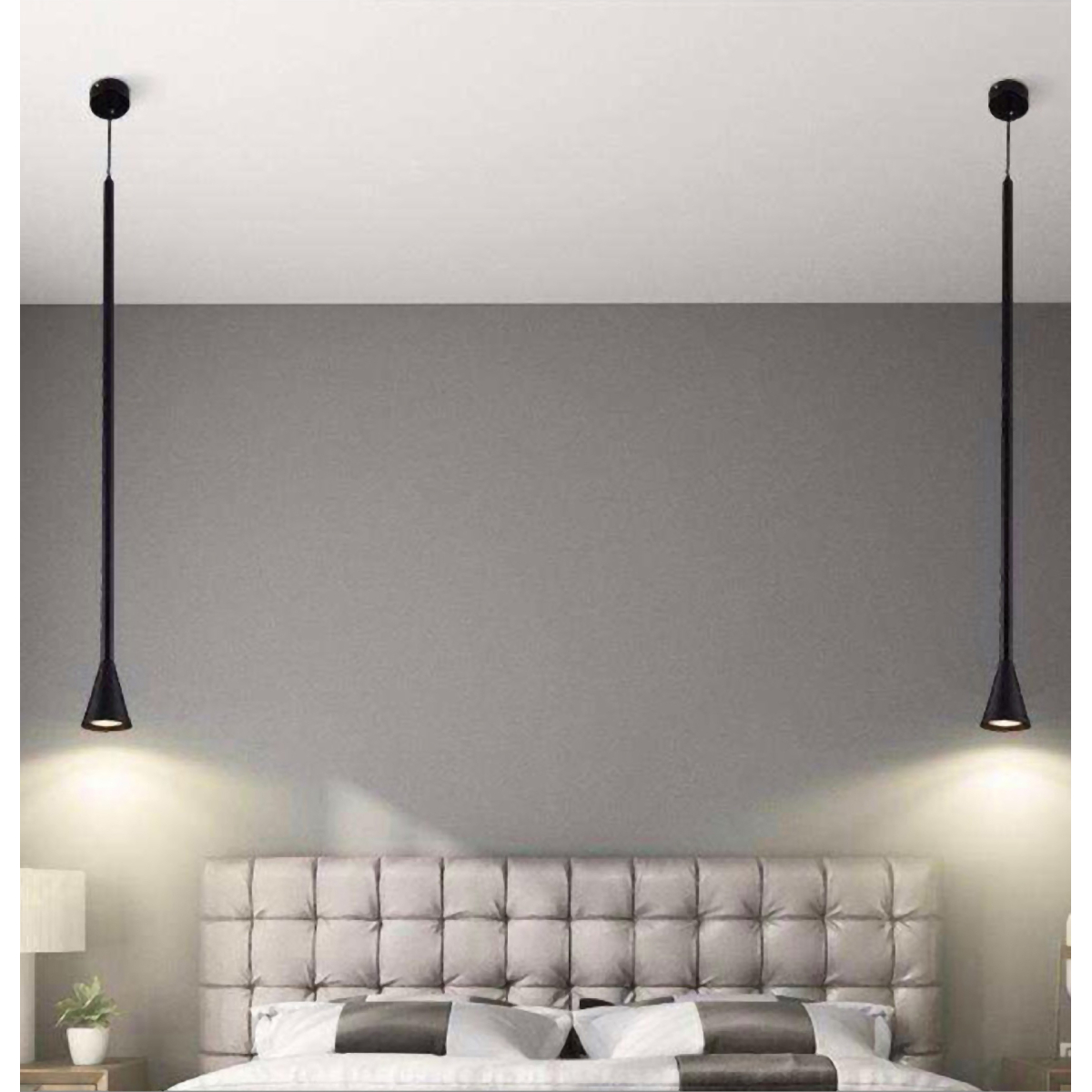 CONE HANGING LIGHT-ANTIQUE BLACK