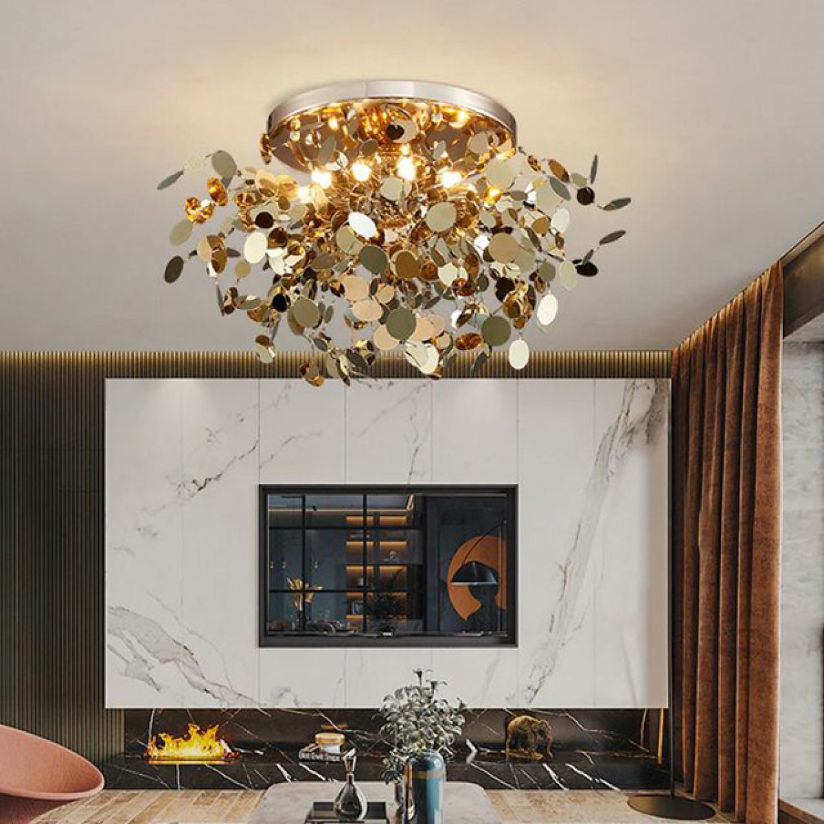 GODLEN LEAVES CHANDELIER