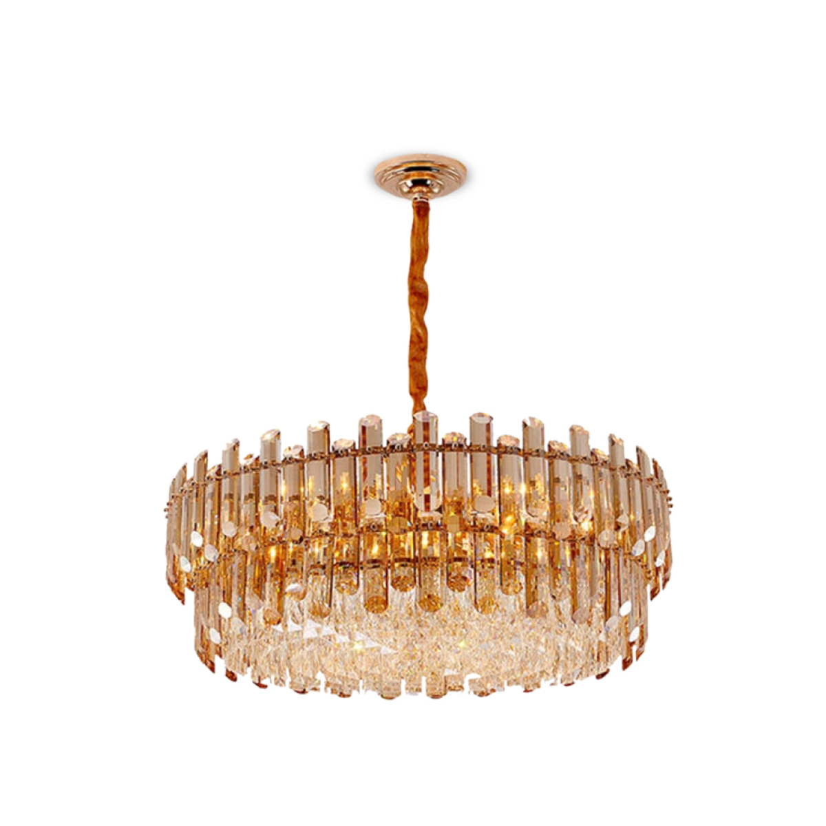 AMBER CRYSTAL CHANDELIER