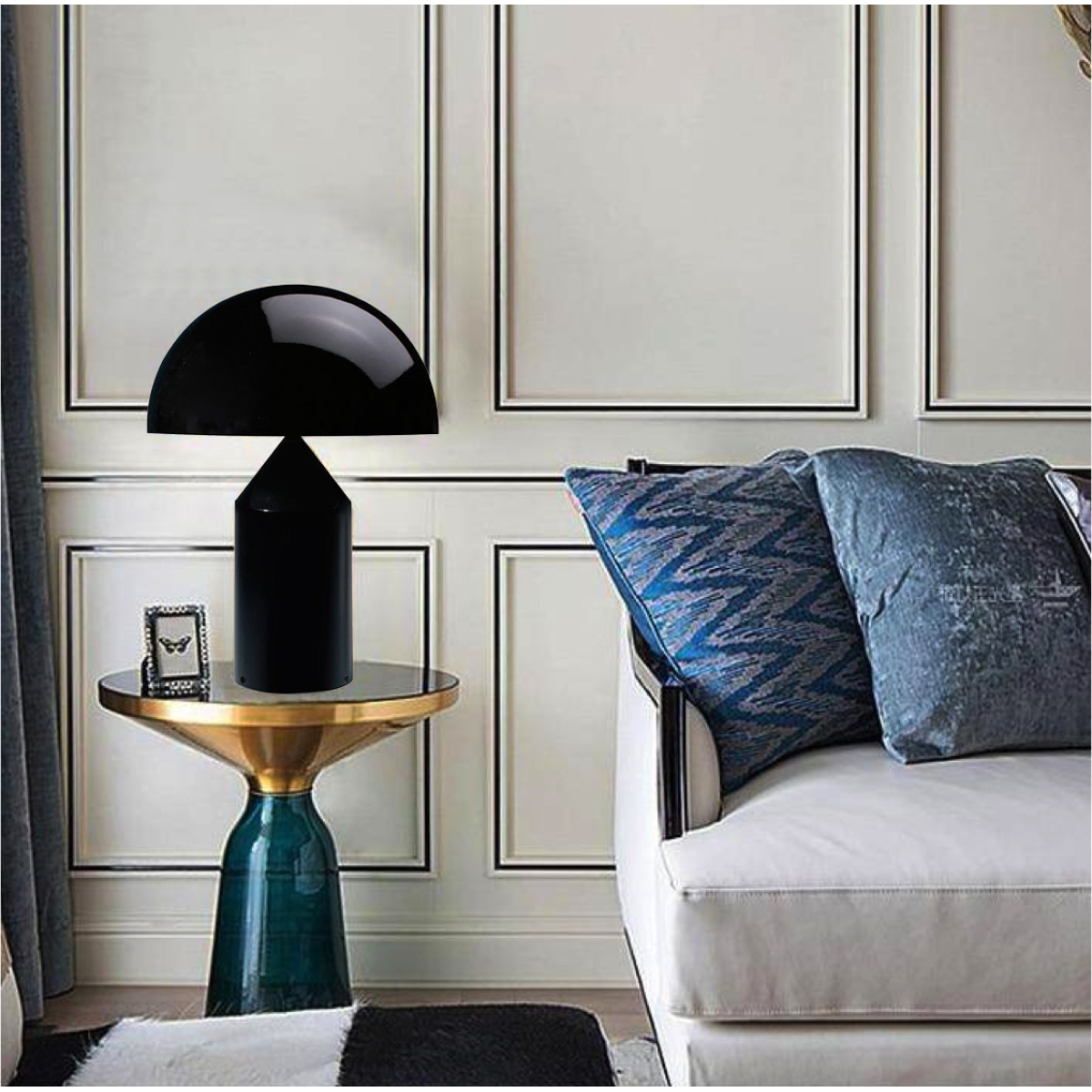 MUSHROOM TABLE LAMP - BLACK