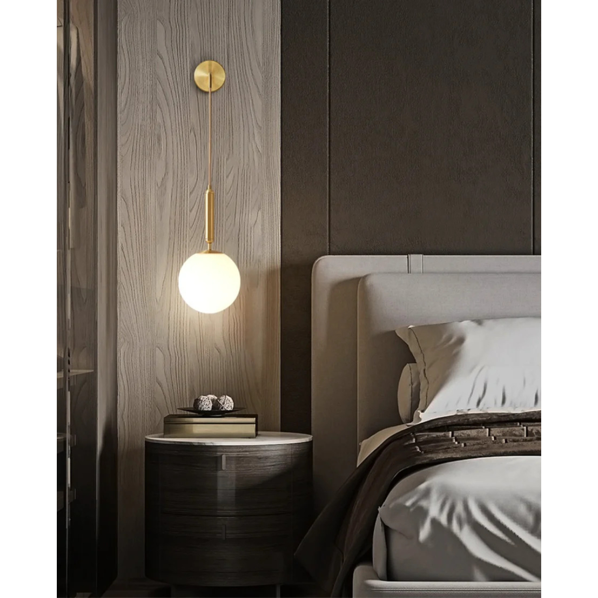 MODERN EDISON GLASS BALL WALL LAMP